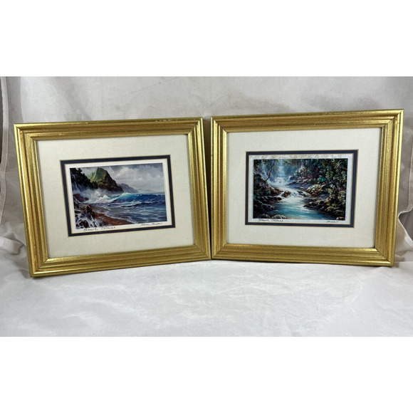 Pair Robert Thomas Kona Hawaii Giclée Prints Wall Art Framed Vintage - Picture 1 of 10